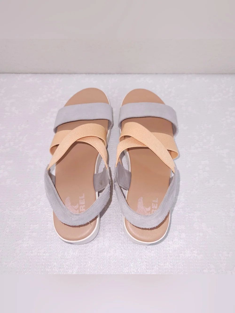 SOREL Cameron Flatform Slingback Platform Sandals US 10 Chrome Grey Chalk - Picture 7 of 11